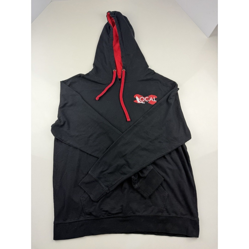 Local Brand Only Florida Flag Hoodie Black Red Pullover Sweatshirt Size Large